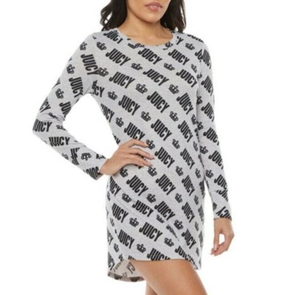 JUICY COUTURE Women's Long Sleeve Crown/Juicy Night Gown NWT Size L - Picture 3 of 8
